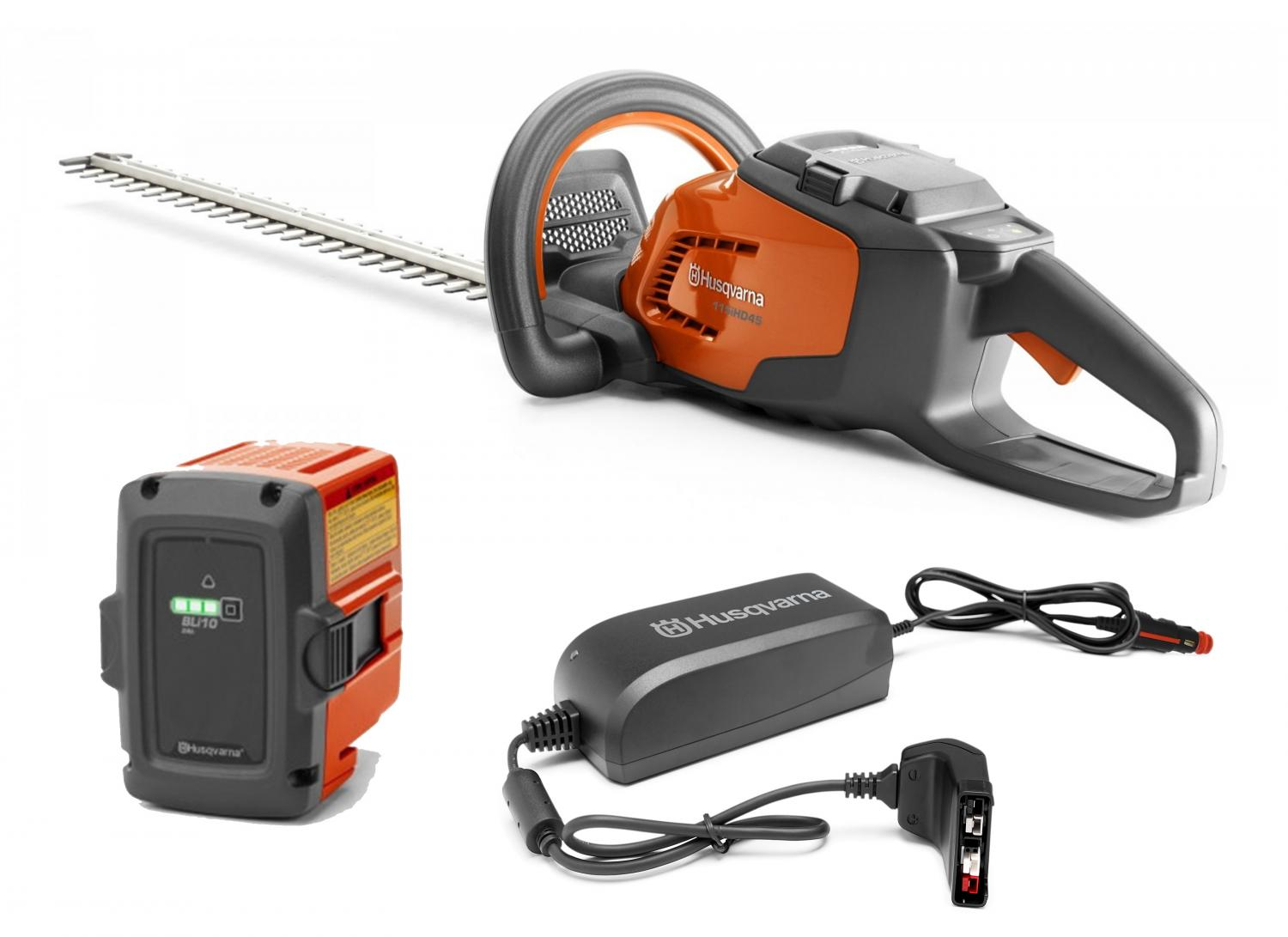 Husqvarna Akku-Heckenschere 115iHD45 inkl. Akku BLi10 / Ladegerät QC80